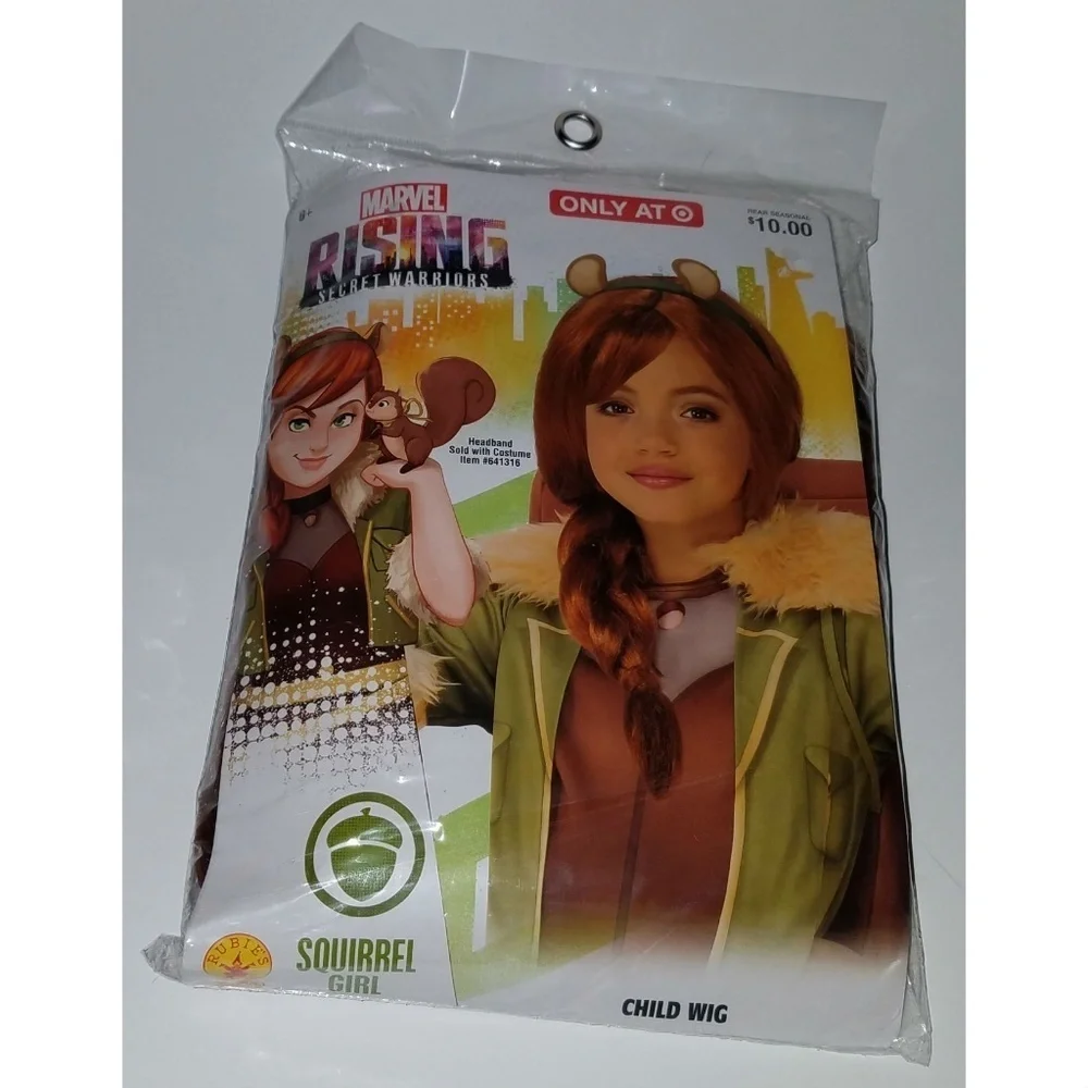 NEW Marvel Squirrel Girl Halloween Costume WITH WIG Girls Medium 8-10 (AGE 5-7)